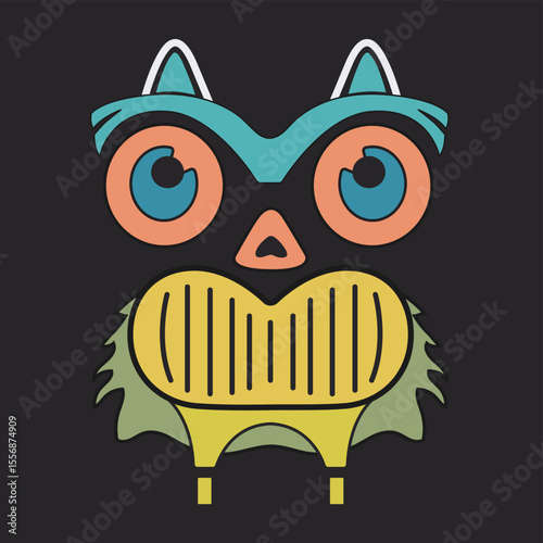 Funny Cartoon Emotion. Positive Graphic Design.