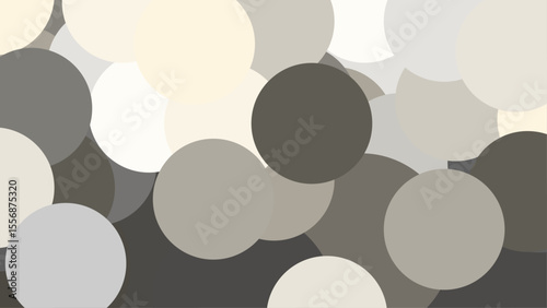 Abstract background featuring overlapping gray circles in various shades. Ideal for use in modern design, posters, templates, or digital backgrounds.
