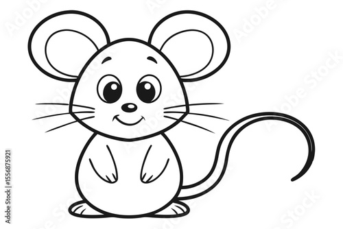 High-Quality Black and White Mouse Vector Illustration for Art and Crafts