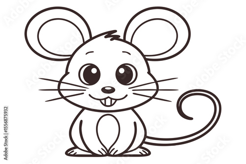 Cheerful Cartoon Mouse Vector Graphic with Big Eyes for Kids’ Activities