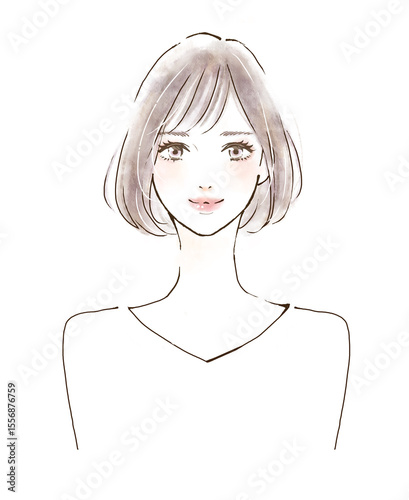 正面を向いた女性