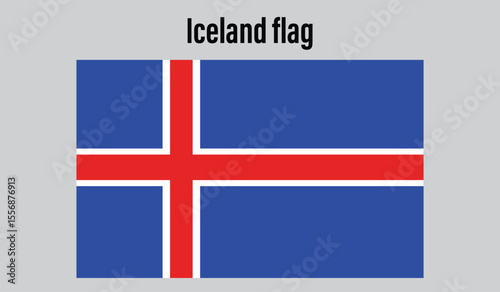 Iceland  Flag design digital vector illustration
