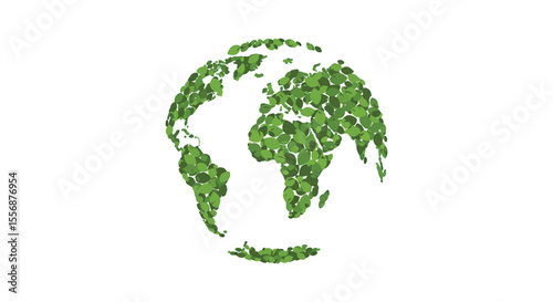 A minimalist vector logo combining a stylized Earth globe with a green leaf wrapping around or partially forming the planet.