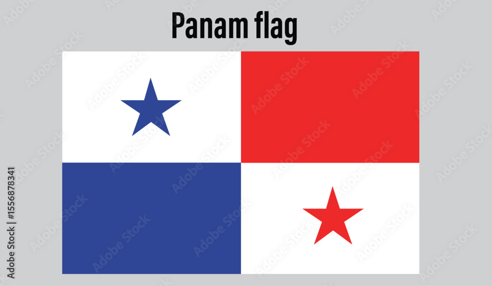 Panama Flag design digital vector illustration Panama Flag design digital vector illustration