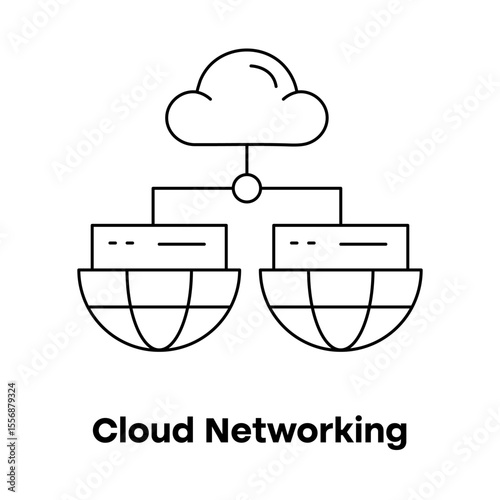 Cloud Computing Network Icon, Data Infrastructure, Online Cloud Server, Cloud System, IT Networking, Web Infrastructure, Cloud Diagram, Internet Server Icon