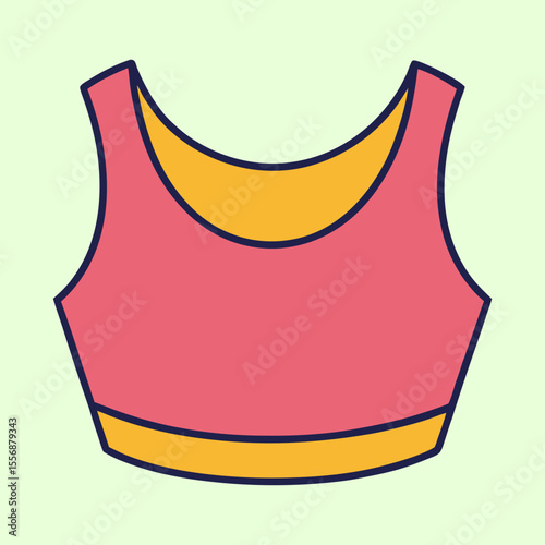Stylized Cartoon Sports Bra with Comfortable Straps and Trendy Color Accents
