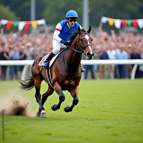 horse racing in action