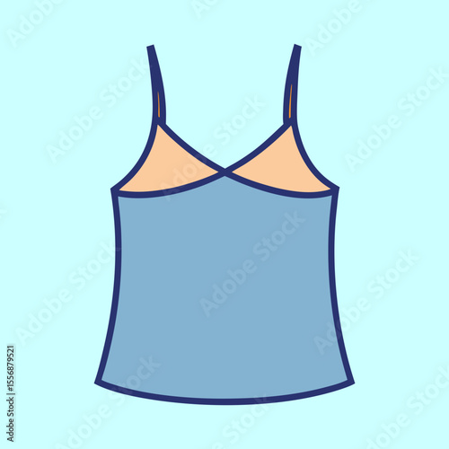 Illustration of a stylish camisole top with thin straps and vneck