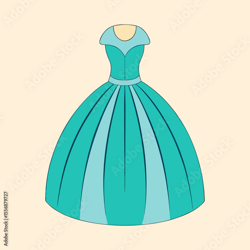Elegant Turquoise Ball Gown with Full Skirt and Modest Cap Sleeves