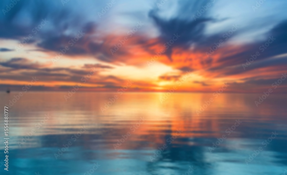 Fototapeta premium Serene sunset over calm ocean waters