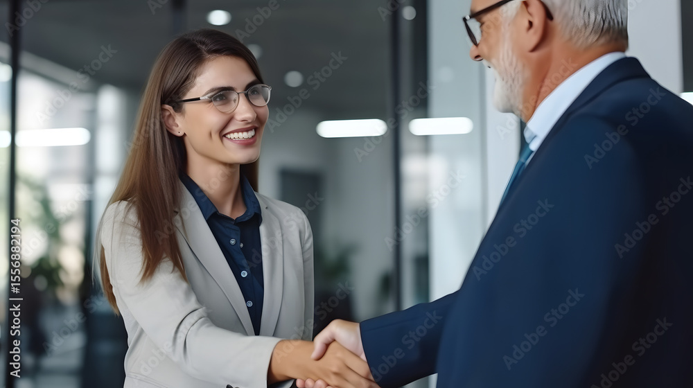 Obraz premium business people shaking hands