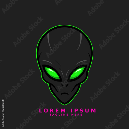 Alien Face Vector Logo