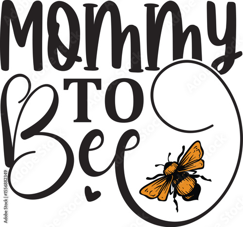 Mommy to bee honey, positive quotes, Halloween spider, vector illustration 