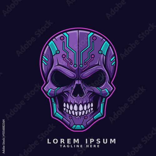 Tech Skull Vector Icon