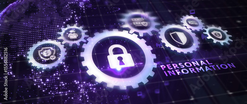 Safety concept: Personal Information on digital background. 3d illustration