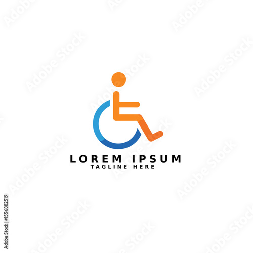 Accessibility wheelchair healthcare logo