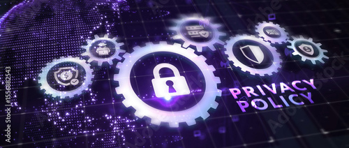 Data protection Cyber Security Privacy Business Internet Technology Concept. 3d illustration