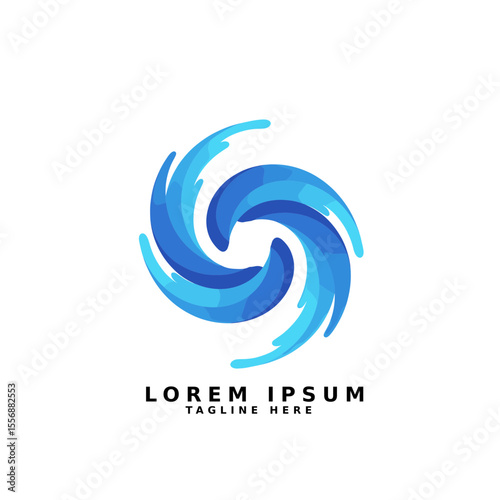 Modern Blue Circular Swirl Logo