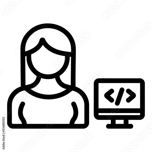 programmer Line Icon