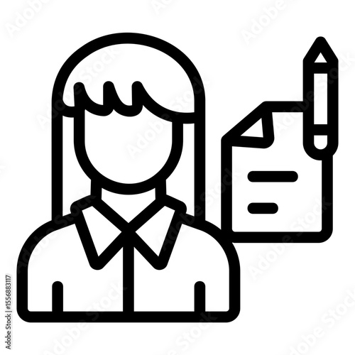 secretary Line Icon