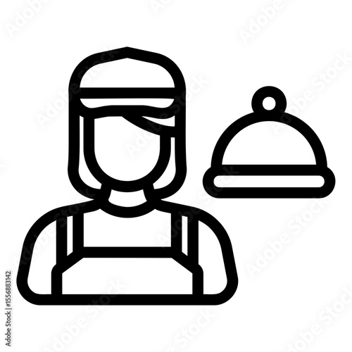 waitress Line Icon