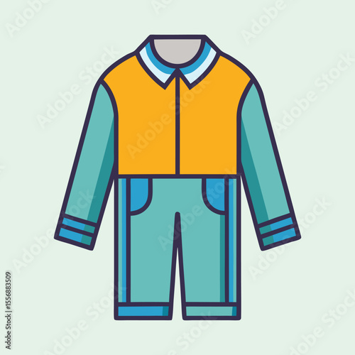 Illustration of a fashionable and stylish matching casual outfit with a collar