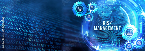 Risk Management and Assessment for Business Investment Concept. Business, Technology, Internet and network concept. 3d illustration