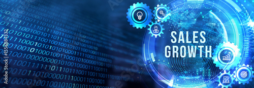 Sales growth, increase sales or business growth concept. 3d illustration