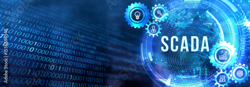 System Supervisory Control And Data Acquisition technology concept. SCADA. 3d illustration