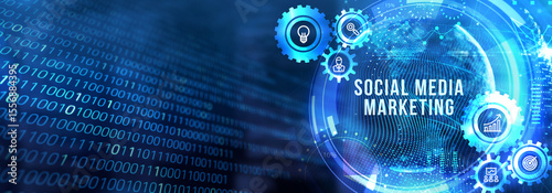 Business, Technology, Internet and network concept. SMM Social Media Marketing. 3d illustration