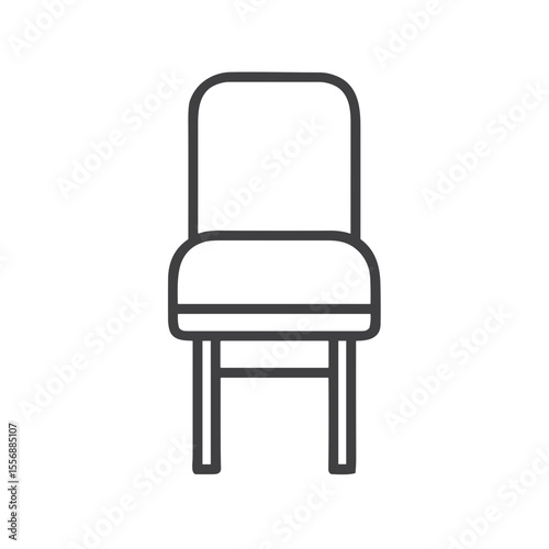 Simple Chair Icon for Furniture Apps, Interior Design Software, Office Planning Tools and Educational Room Layout Resources