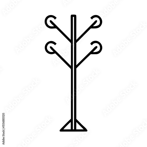 Coat Rack Icon for Entryway Design, Home Organization Apps, Interior Decoration Projects and Furniture Retail Websites