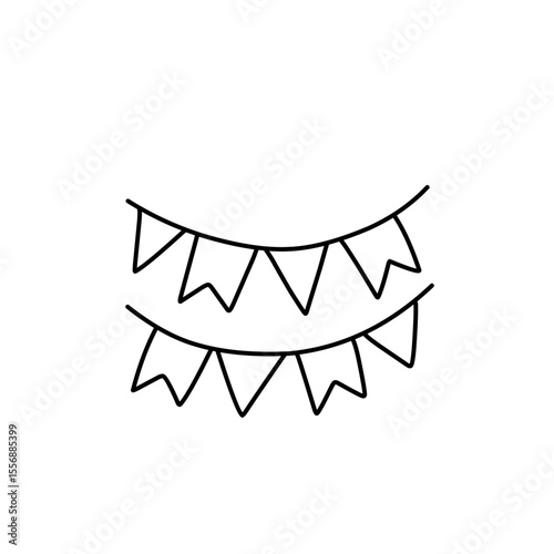 Outline hanging flag decoration