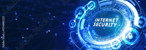 Concept of cyber security, information security and encryption, secure access to personal information, secure Internet access, cybersecurity. 3d illustration