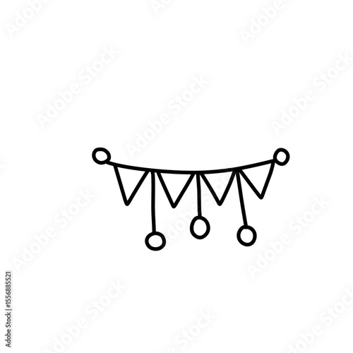 Outline hanging flag decoration