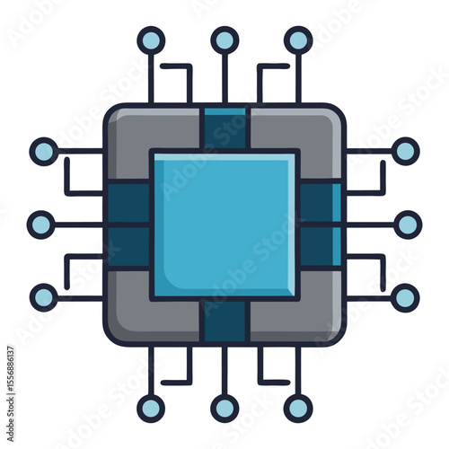 Flat microchip icon vector illustration design
