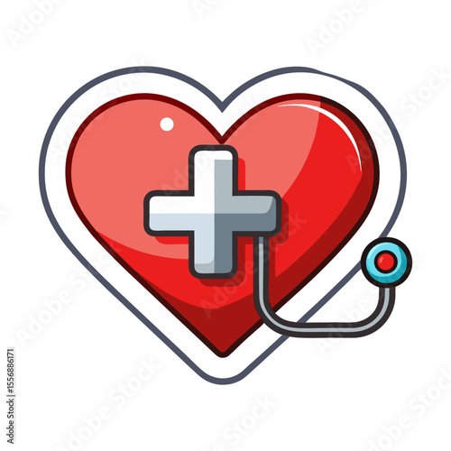 Flat medical heart logo icon vector illustration design
