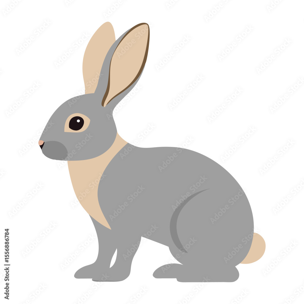 Obraz premium Flat rabbit animal vector illustration design