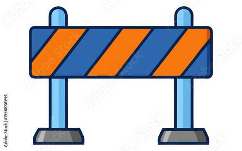 Flat road barrier icon vector illustration design