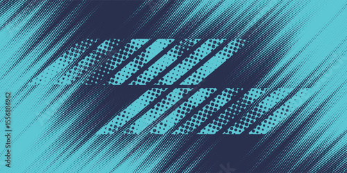 Abstract blue banner design vector, dynamic sporty horizontal background template for media promotion or web banner