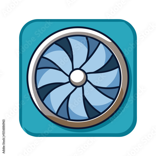 Flat roof exhaust fan icon vector illustration design