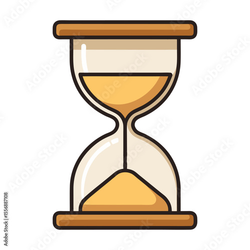 Flat sand timer clock icon vector illustration design