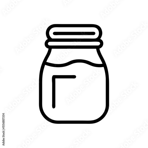 Line art jar with liquid inside 