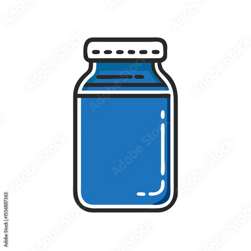 Blue glass jar with lid 