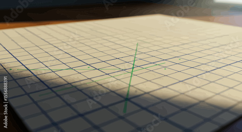 Graphical representation with axis on graph paper for mathematical computations