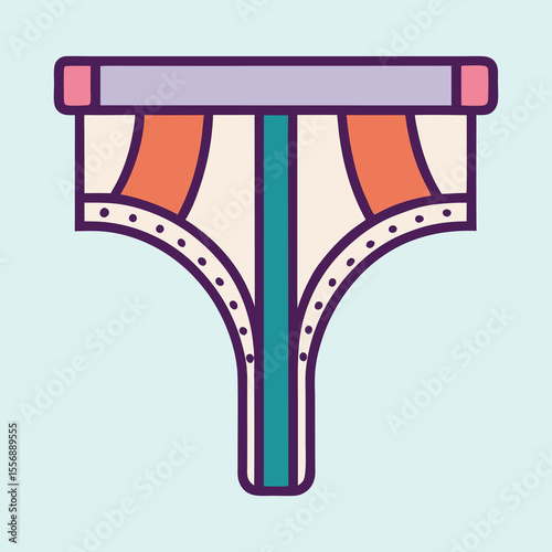 Whimsical Cartoon Depiction of Underwear with Unique Design and Playful Aesthetic