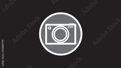 Camera icon, flat illustration of vector icon,glyph photo camera collection. Picture symbol on black background