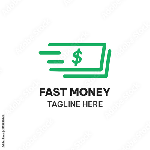 Fast money logo concept in simple style. Digital payment vector illustration. Creative payment design