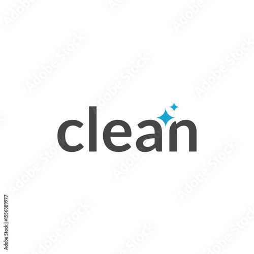 Simple clean wordmark logo. Creative letter logo for cleaning, laundry, etc. Minimalist typography with clean word.