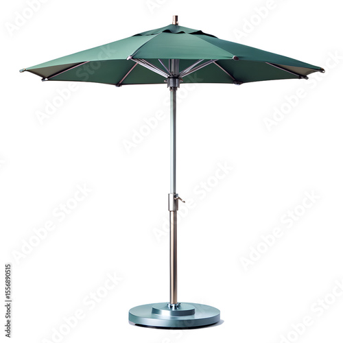 Green patio umbrella for outdoor shade isolated on transparent background